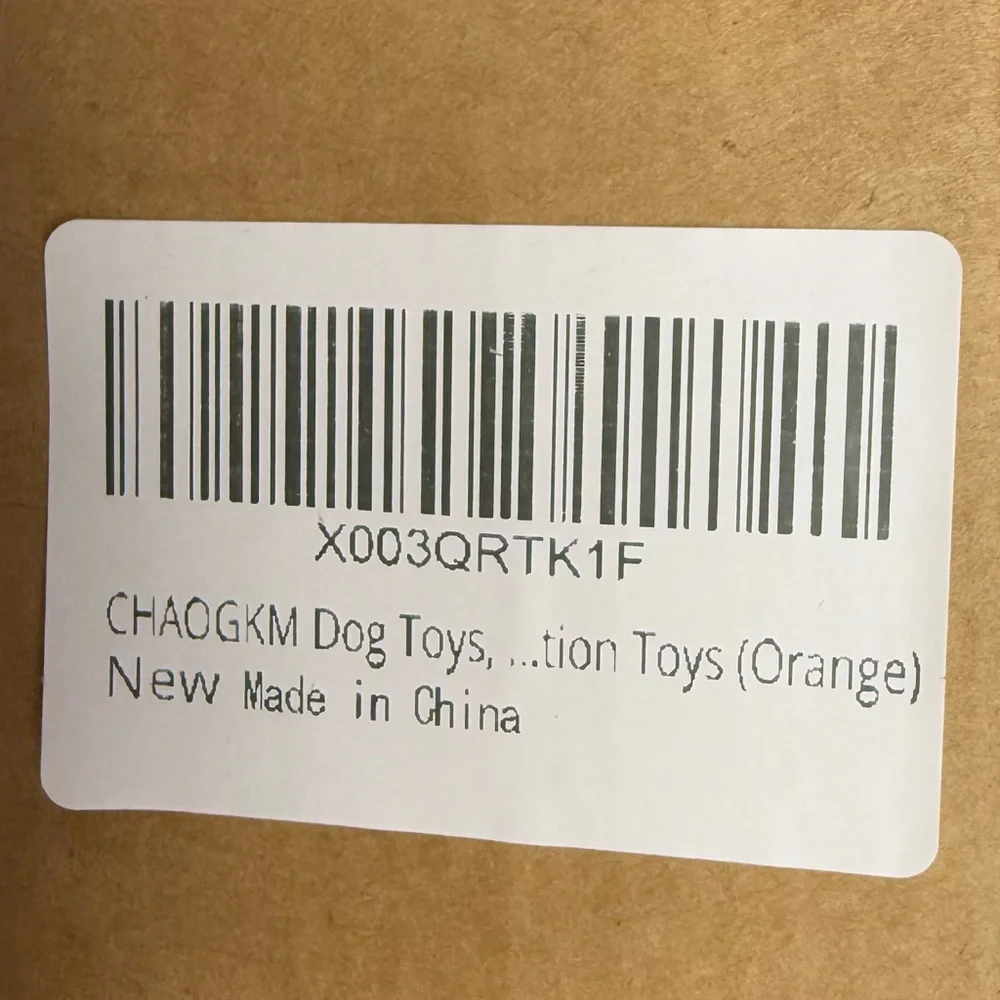 Large dog treat dispensing rolling bone toy Orange giggling sound $120 new